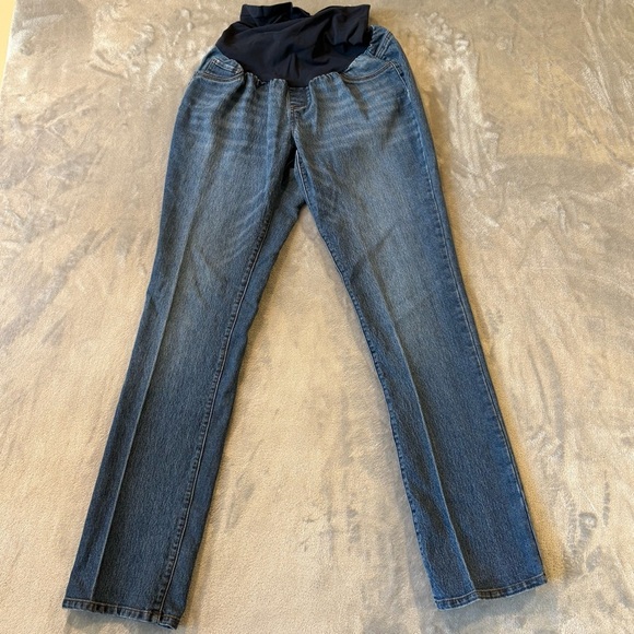 Maternity Relaxed Fit Classic Blue Jeans - Picture 1 of 8